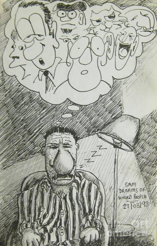 Cartoons Poster featuring the drawing Strange Dreams by John Malone