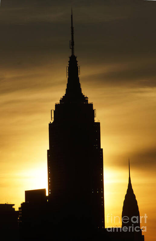 Empire State Building Poster featuring the photograph The Empire State building at sunrise by Steven Spak