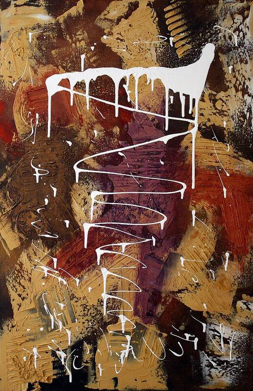 Earth Tone Abstract Poster featuring the painting The Painter's Keys by Laura Barbosa