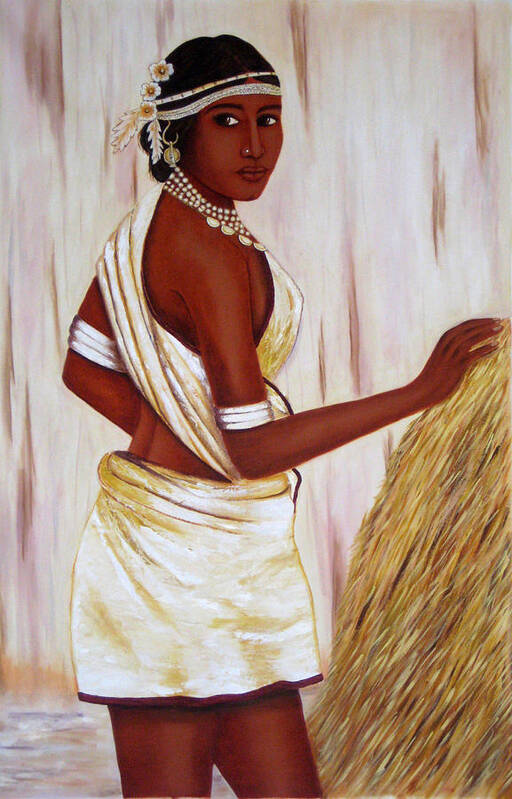 Oil Poster featuring the painting Tribal girl by Sonali Kukreja