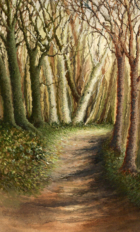 Woodland Poster featuring the painting Woodland Walk by Deborah Runham