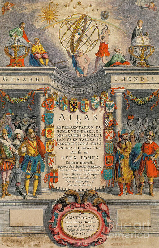 Art Poster featuring the photograph Mercators Atlas 1633 by Photo Researchers