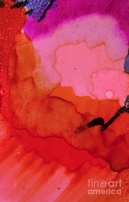 Abstract Poster featuring the mixed media Pink Sun by Rory Siegel