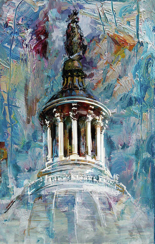 United States Capitol Dome Poster featuring the painting 063 United States Capitol dome by Maryam Mughal