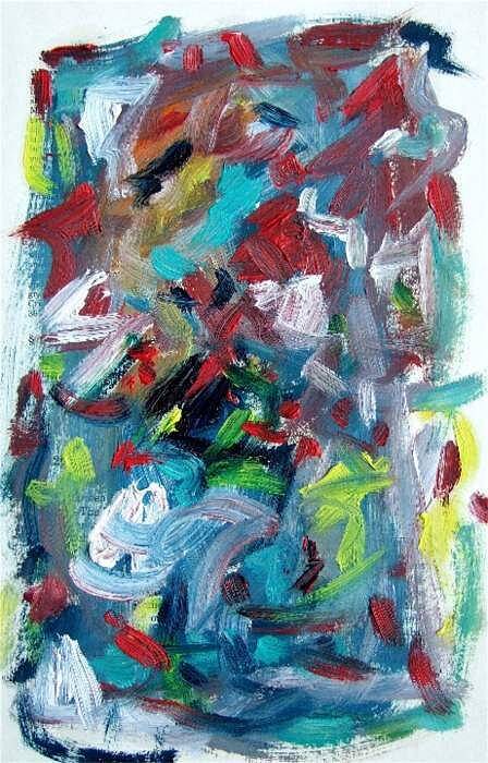 Abstract Art Poster featuring the painting Abstract On Paper No. 32 by Michael Henderson