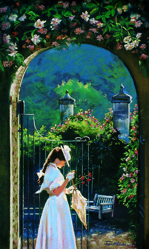 Rose Poster featuring the painting Afternoon Stroll by Jean Hildebrant
