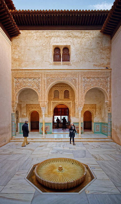 Courtyard Poster featuring the photograph Alhambra Courtyard by Adam Rainoff