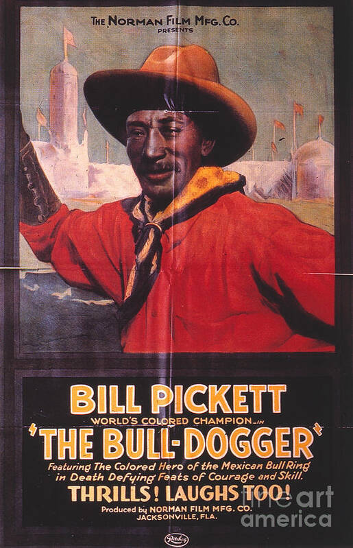 1923 Poster featuring the photograph Bill Pickett (1870-1932) by Granger