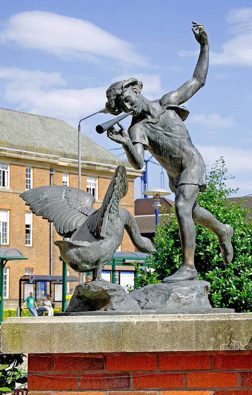 Europe Poster featuring the photograph Boy and the Goose Statue - Derby by Rod Johnson