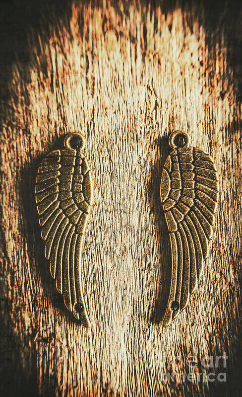 Angel Wings Poster featuring the photograph Bronze angel wings by Jorgo Photography
