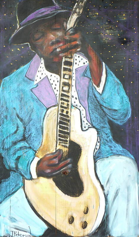 Painting Poster featuring the painting Chilin Blues John Lee Hooker by Todd Peterson