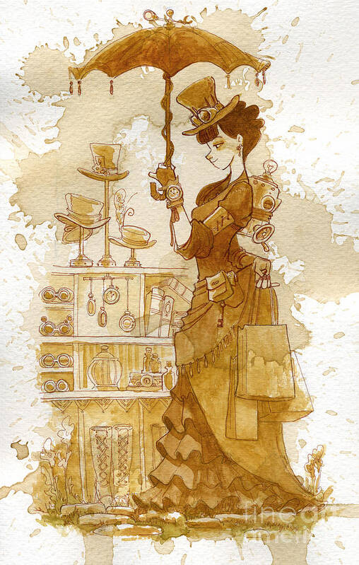 Steampunk Poster featuring the painting Couture by Brian Kesinger