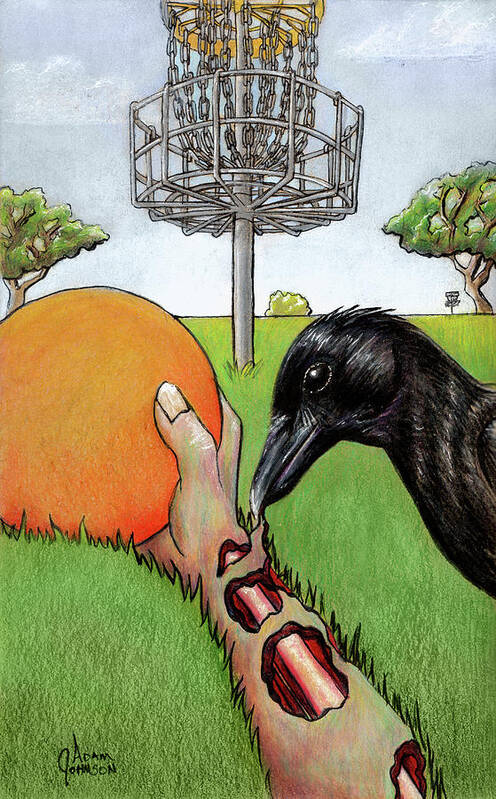 Disc Poster featuring the painting Death Putt by Adam Johnson