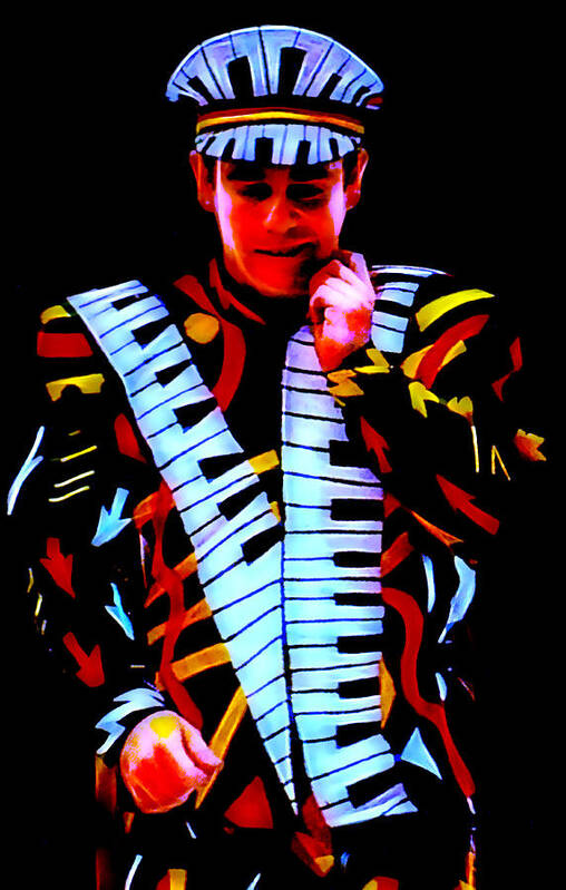 Elton John Poster featuring the mixed media Elton John Collection by Marvin Blaine