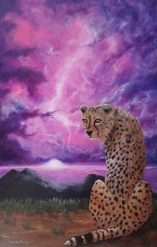 Cheetah Poster featuring the painting Fearless by Christie Minalga