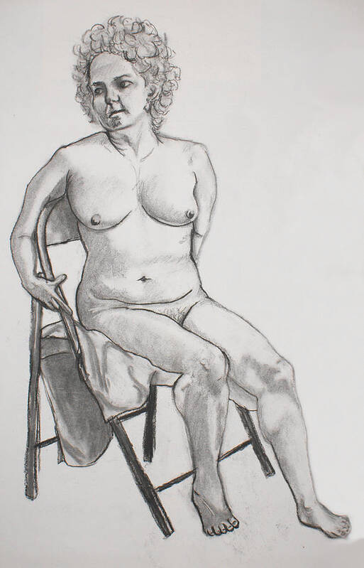 Woman Poster featuring the drawing Figure Drawing by Jean Haynes