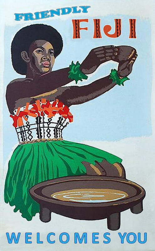 Friendly Poster featuring the painting Friendly Fiji Welcomes You by Long Shot