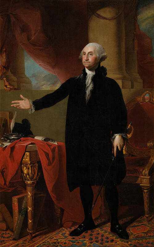 George Washington Poster featuring the painting George Washington Lansdowne Portrait by War Is Hell Store