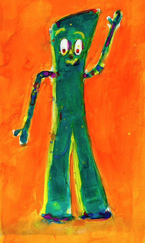 Gumby Poster featuring the painting Gumby by Dorrie Rifkin