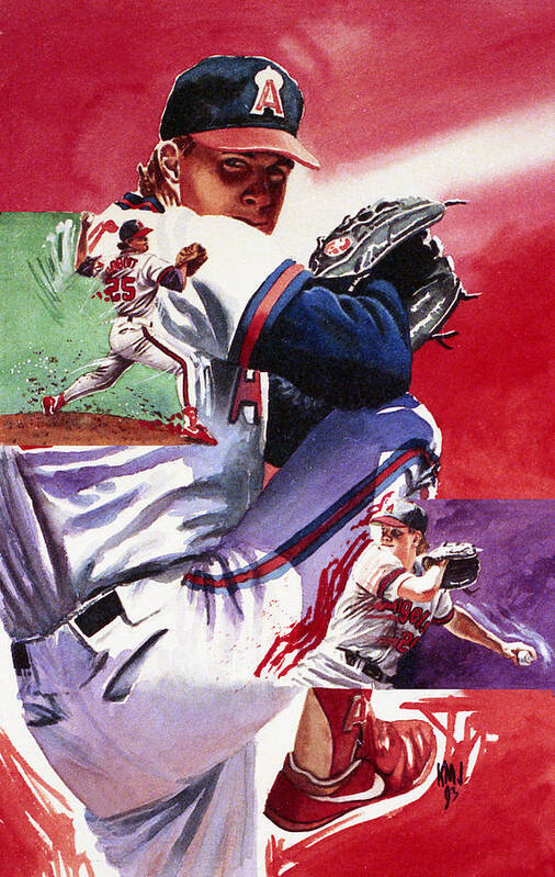 Baseball Poster featuring the painting Jim Abbott by Ken Meyer jr