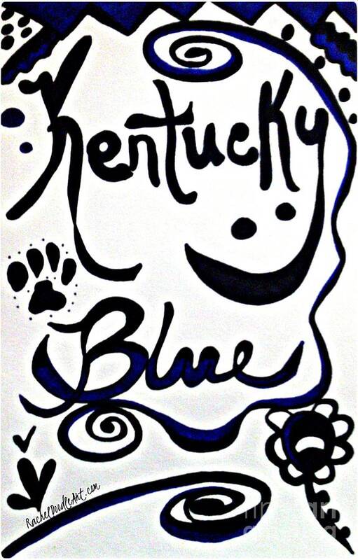 Doodle Poster featuring the drawing Kentucky Blue by Rachel Maynard