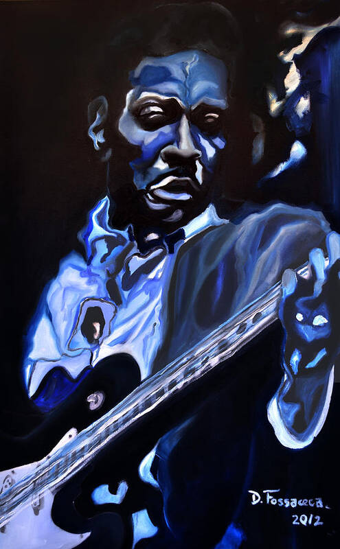 Blues Guitar Poster featuring the painting King of Swing-Buddy Guy by David Fossaceca