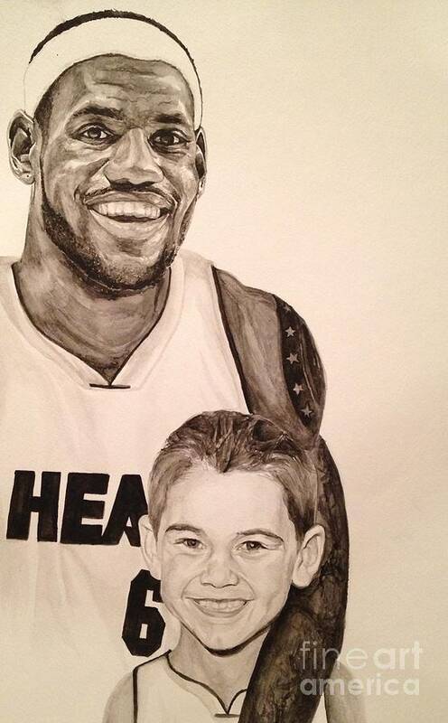Lebron James Poster featuring the painting Lebron and Carter by Tamir Barkan
