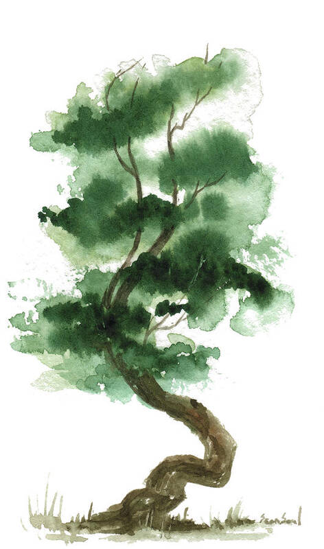Tree Poster featuring the painting Little Zen Tree 151 by Sean Seal