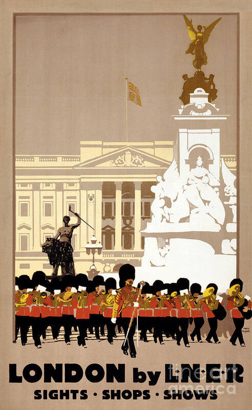 Travel Poster featuring the painting London Vintage Travel Poster Restored by Vintage Treasure