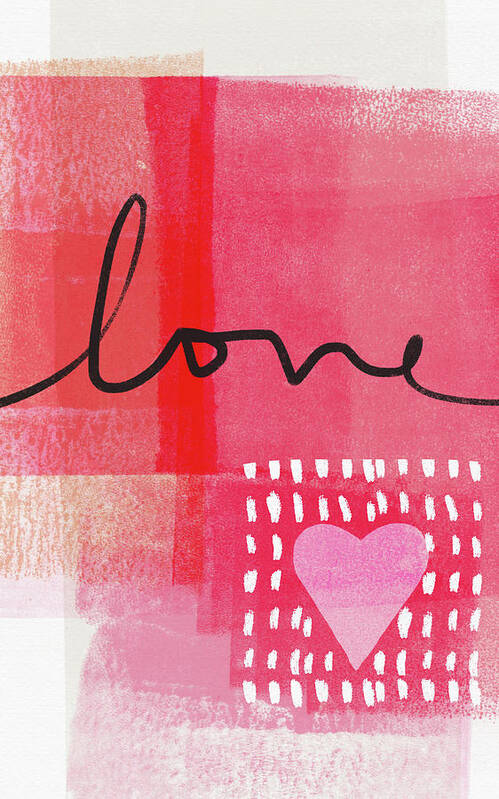 Love Heart Valentine Card Notebook Pink Red White Contemporary Abstract Family Friend I Love You Art Wedding Shower Anniversary Home Decorairbnb Decorliving Room Artbedroom Artcorporate Artset Designgallery Wallart By Linda Woodsart For Interior Designersgreeting Cardpillowtotehospitality Arthotel Artart Licensing Poster featuring the mixed media Love Notes- Art by Linda Woods by Linda Woods