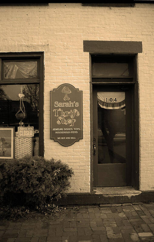 America Poster featuring the photograph Mercer, Pa - Thrift Store 2008 Sepia by Frank Romeo