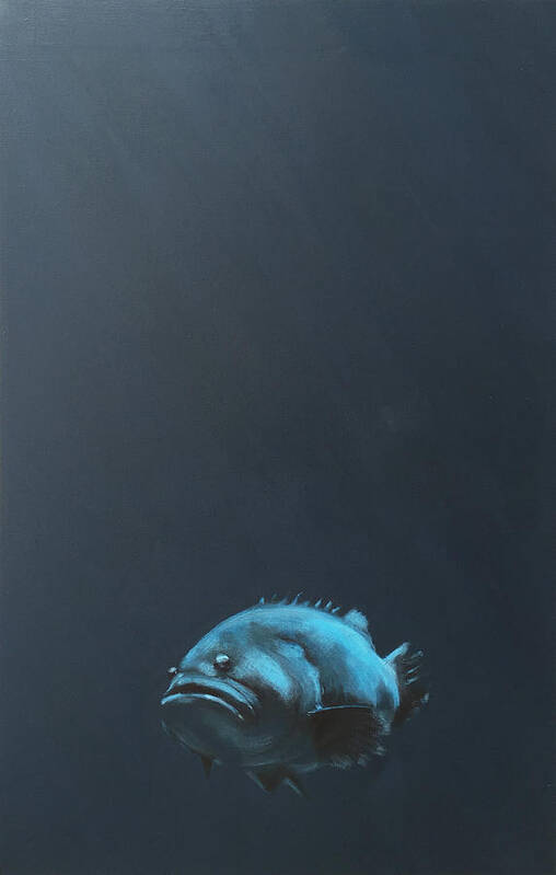 Grouper Poster featuring the painting One Fish by Jeffrey Bess