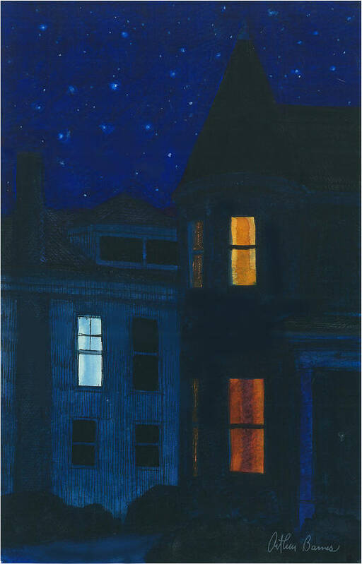 Nocturnes Poster featuring the painting Pearl Street by Arthur Barnes