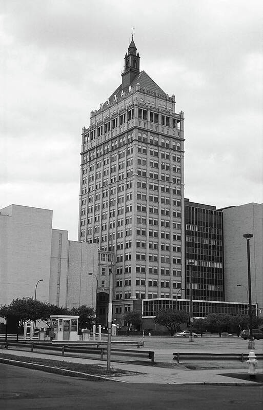 America Poster featuring the photograph Rochester, NY - Kodak Building 2005 BW by Frank Romeo