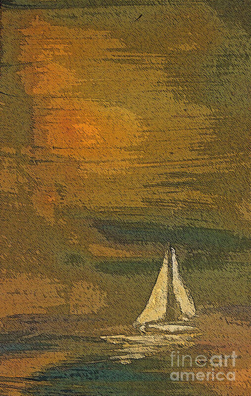 Paintings Poster featuring the painting Sailing the Julianna by Julie Lueders 