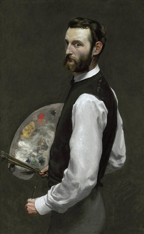 Self Portrait Poster featuring the painting Self portrait by Jean Frederic Bazille