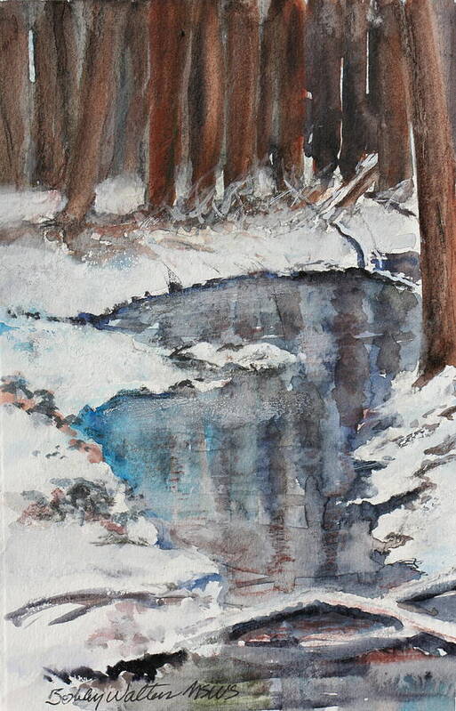 Snow Poster featuring the painting Snow Creek by Bobby Walters