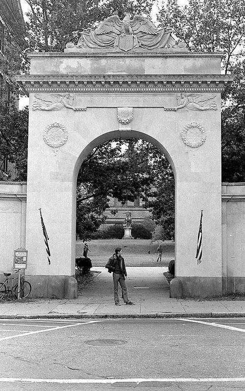 Brown University Poster featuring the photograph Soldiers Memorial Gate, Brown University, 1972 by Jeremy Butler