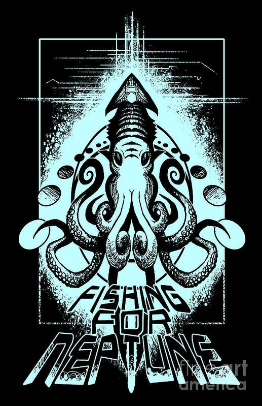 Tony Koehl Poster featuring the digital art Squid by Tony Koehl