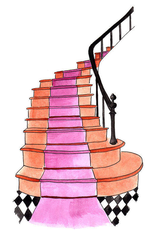 Art Poster featuring the painting Staircase by Anna Elkins
