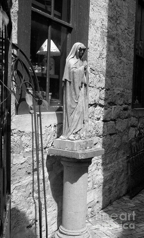 Fredericksburg Texas Poster featuring the photograph Statue of Mary in alleyway by Mark Grayden