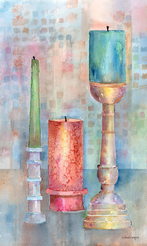 Candle Poster featuring the painting Still Life Of Candles by Arline Wagner