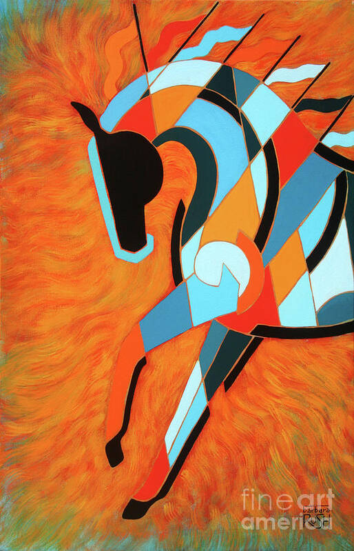 Horse Poster featuring the painting SunDancer of the Fire II by Barbara Rush