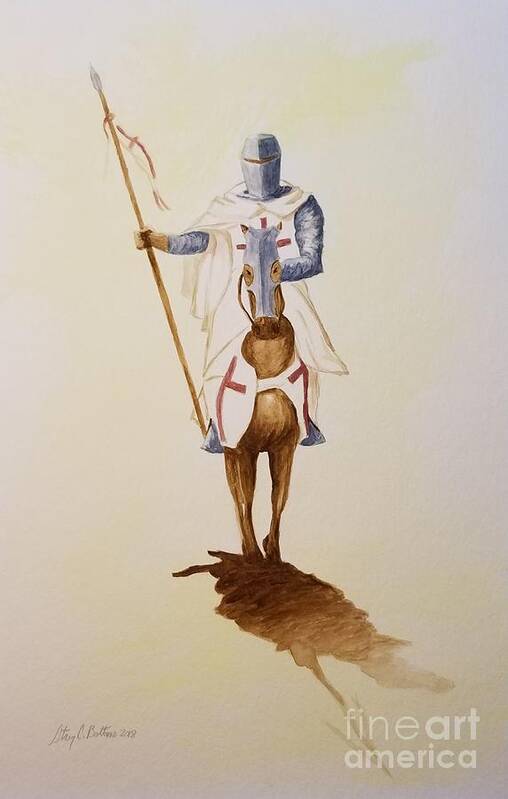 Templar Poster featuring the painting Templar Knight by Stacy C Bottoms
