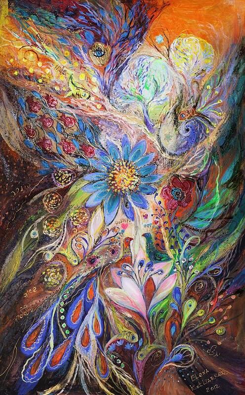 Judaica Poster featuring the painting The Dance of Light by Elena Kotliarker