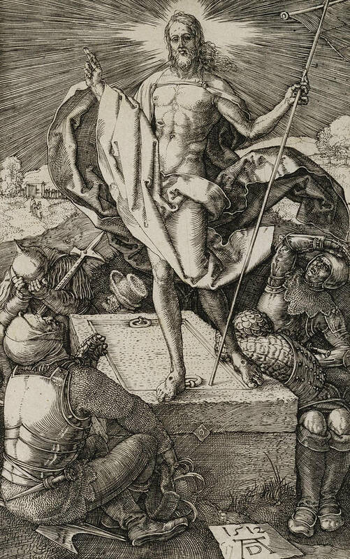 Albrecht Durer Poster featuring the relief The Resurrection by Albrecht Durer