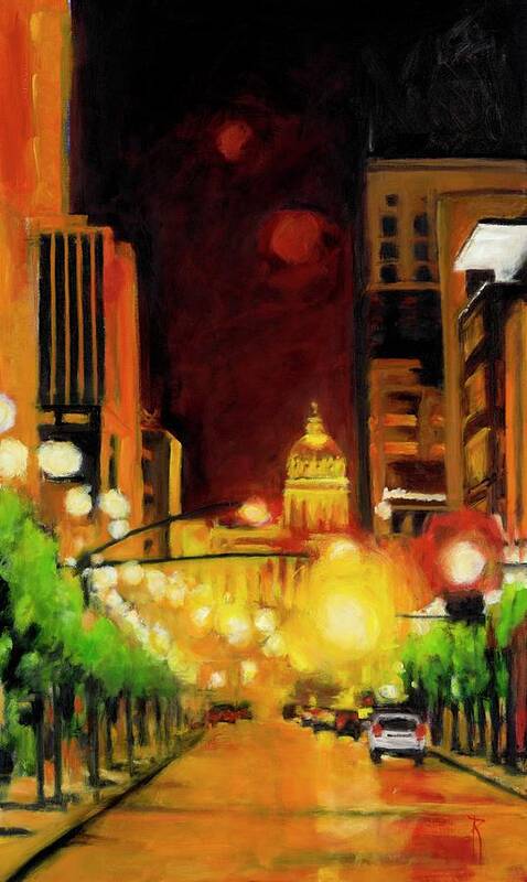 Rob Reeves Poster featuring the painting The Streets Run with Crimson and Gold by Robert Reeves