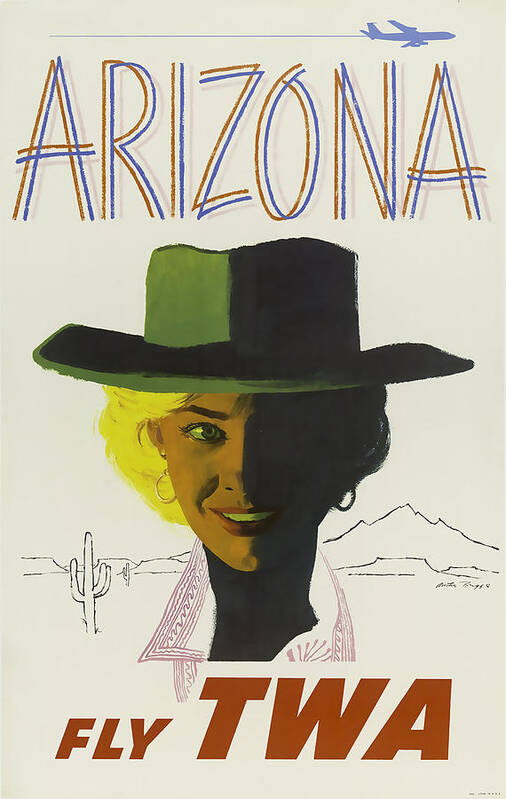 Arizona Poster featuring the mixed media TWA Arizona by David Wagner