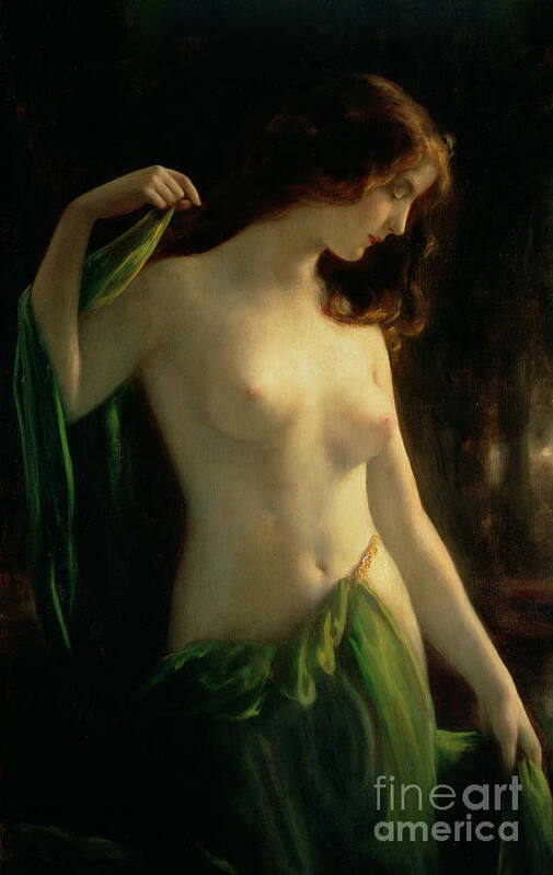 Water Nymph Poster featuring the painting Water Nymph by Otto Theodor Gustav Lingner
