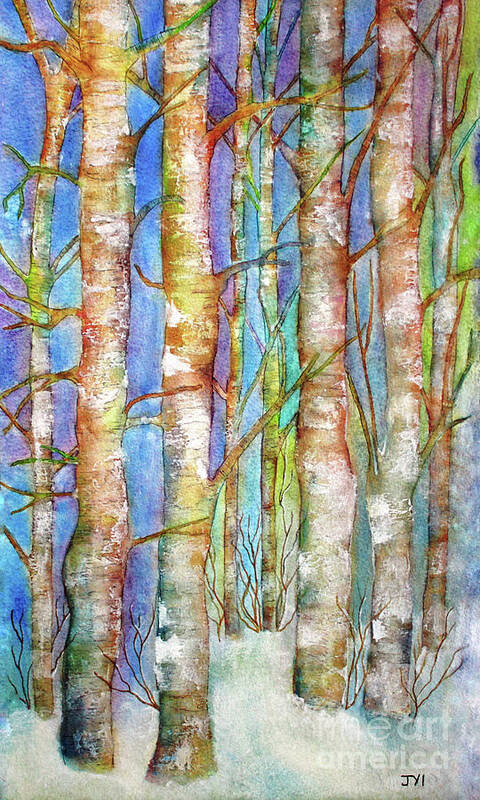 Winter Poster featuring the painting Winter Birch by Janet Immordino